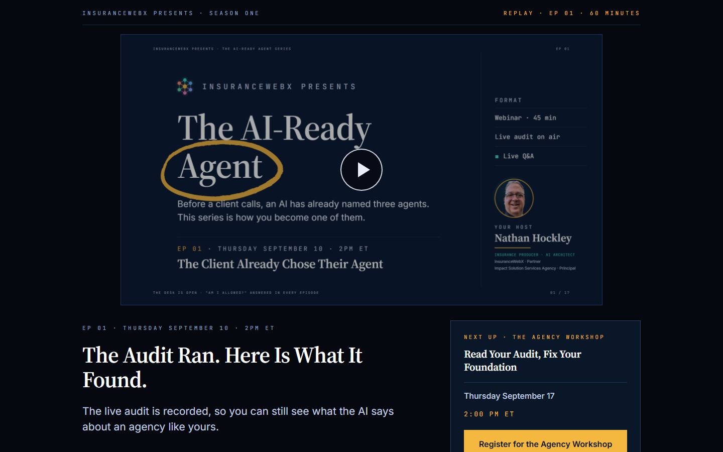 The Episode 1 replay page